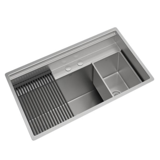 Loes Cuba Retangular Em Inox Para Cozinha Funstation Deca Wish 90X50cm - Imagem principal - 4572ed41-ae8b-4904-8610-c99f5afe8d28