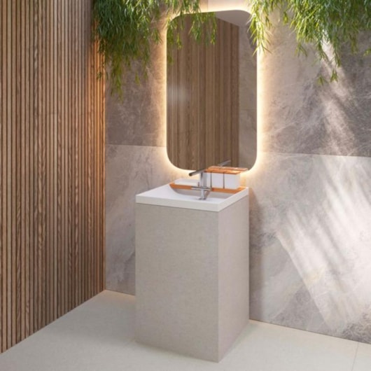 Loes Cuba Sobrepor Quadrada Com Mesa Stone Deca 52 cm - Imagem principal - 0a6266b7-00ac-4e3c-9698-c661c761af3e