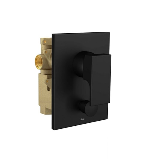 Loes Misturador Monocomando Para Chuveiro Com Desviador Para Banheira Unic Black Matte Deca - Imagem principal - af3b0d40-f285-4703-82b9-9e3e5aa8f9ab