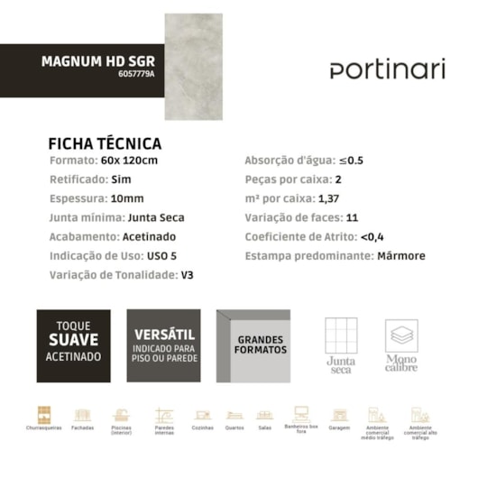 Loes Porcelanato Portinari Magnum Hd Sgr 58,4x117cm Retificado - Imagem principal - 5db3b667-856d-4c0d-8182-4ab8970dc7bb