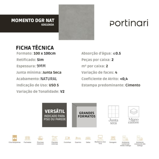 Loes Porcelanato Portinari Momento Dgr Natural 100x100cm Retificado - Imagem principal - c10e0e26-36c1-47f7-b5e2-bccd8bd436c5