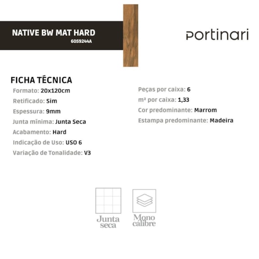 Loes Porcelanato Portinari Native Bw Matte Externo 20x120cm Retificado - Imagem principal - 2da5c235-bf1e-4cfd-a293-6ba92b101c20