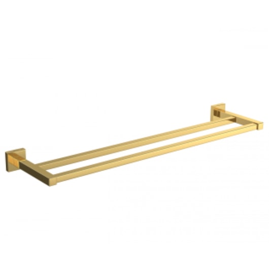 Loes Porta Toalha Barra Duplo Quadratta Gold Deca 60cm - Imagem principal - 6108c963-2fec-4b4c-a250-66af21552148