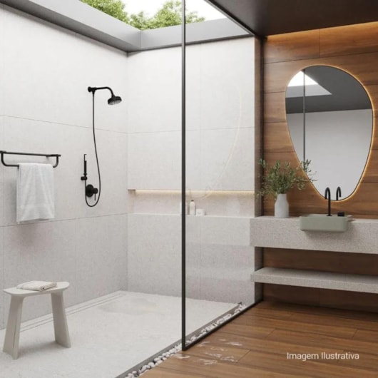 Loes Porta Toalha Duplo You Black Matte Deca 60cm | ABC da Construção