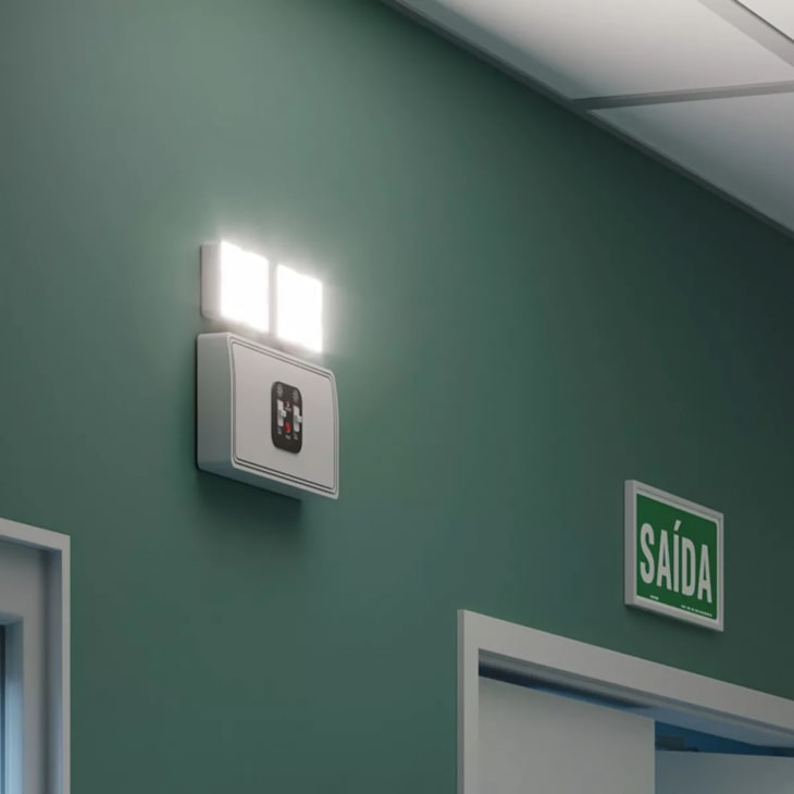 Luminária Led Emergencial Bloco Branco Fosco Avant 12 W 6000K