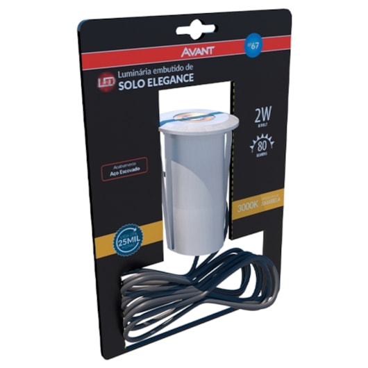 Luminaria Led Solo Elegance 2W Luz Amarela 3000K Aço Escovado Bivolt Avant - Imagem principal - b54573e3-8b6d-4fb1-b420-d2626444c424