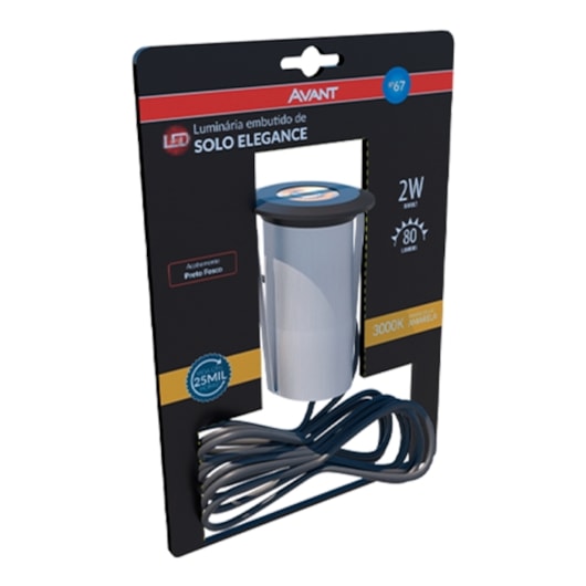 Luminaria Led Solo Elegance 2W Luz Amarela 3000K Preto Fosco Bivolt Avant - Imagem principal - ea467193-776f-4866-afd3-f9e077e4f469