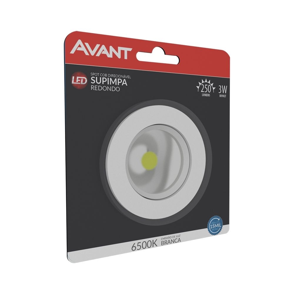 Luminária Quadrada Spot Supimpa 3w 6500k Bivolt Emissão De Luz Branca