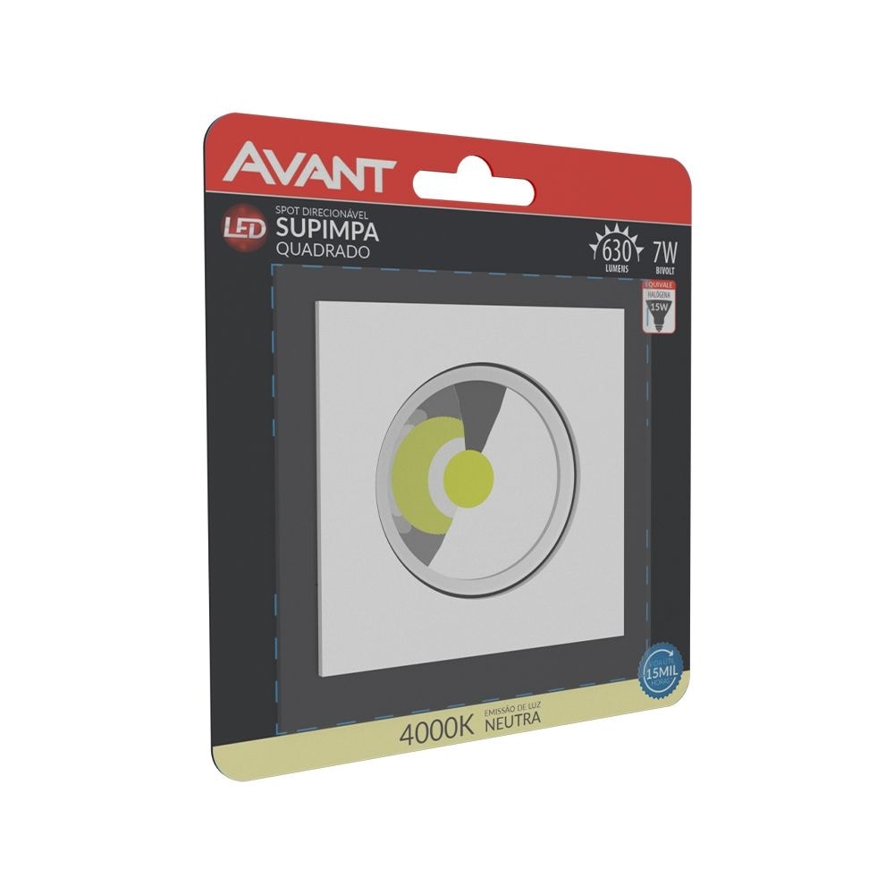 Luminária Quadrada Spot Supimpa 5w 4000k Bivolt Emissão De Luz