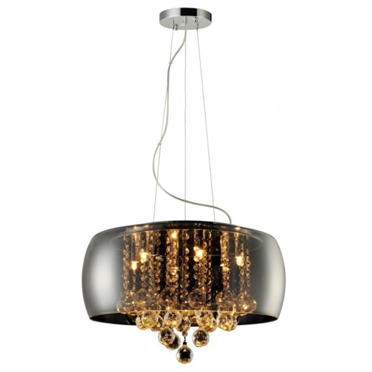 Lustre Wessex Vidro Fume 50CM Espelhado 5Xg9 Canopla Cromo Avant - Imagem principal - 209fd434-e176-455b-b977-2ba9377b5749