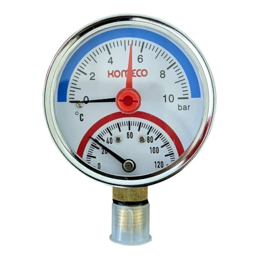 Manômetro Analógico Com Medidor De Temperatura 1/4 Komeco - Imagem principal - 2251d5fe-ef6b-4022-b50f-5feb79c9416e