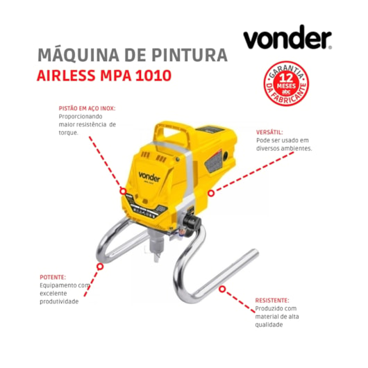 Maquina De Pintura Airless MPA 1010 Vonder 220V - Imagem principal - ce823f74-2014-4889-9e68-93cab2d62a86