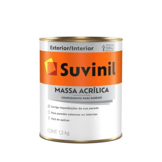 Massa Acrílica Branco Neve Suvinil 1,3Kg - Imagem principal - b91f52df-32ea-4771-9267-94b9d3c9c361