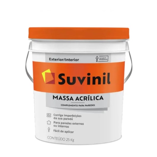Massa Acrílica Branco Neve Suvinil 25Kg - Imagem principal - e554f534-6191-4a01-ab50-d8f37c496130