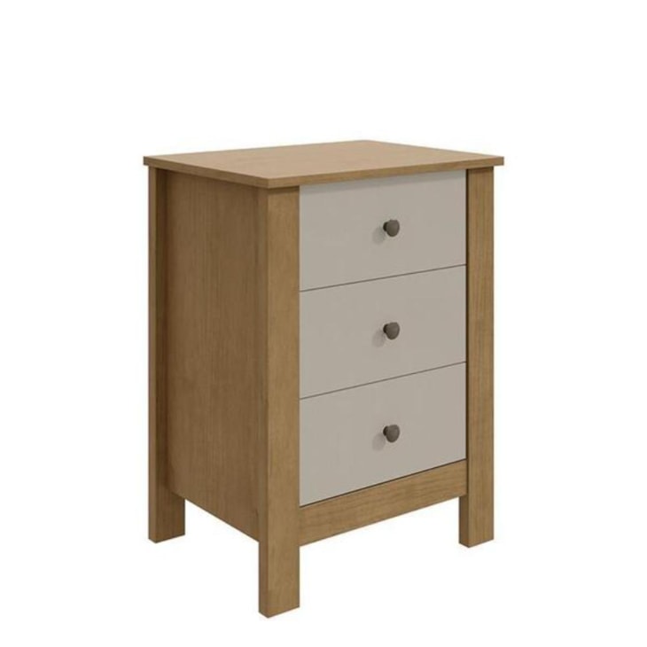 Mesa De Cabeceira Maggiore Amêndoa E Off White Móveis Lopas