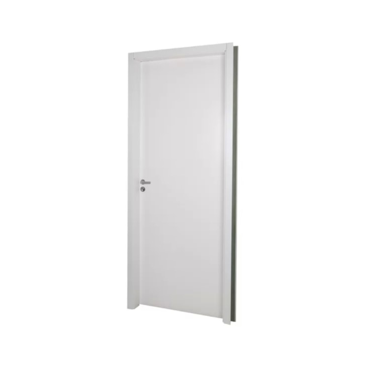 MGM KIT PORTA MELAMÍNICA MADEIRA LISA SEMI-OCA ABERTURA DIREITA 215X74X7CM BRANCO