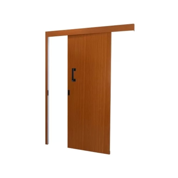 MGM PORTA DE CORRER MELAMINICA ESQUERDA MADEIRA LISA 215X90CM MOGNO