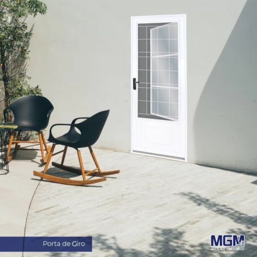 MGM PORTA DE GIRO ALMOFADA POSTIGO ESQUERDA GRADE QUADRICULADA VIDRO MINI BOREAL  215X85X12CM AÇO BRANCO - Imagem principal - c61d8e13-0753-4e6a-85ac-a8365e0702a1