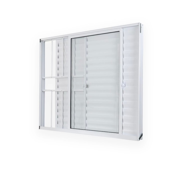 MGM SOFT PLUS VENEZIANA 3 FOLHAS VIDRO LISO ALUMINIO C/GRADE  BRANCO 100X100CM