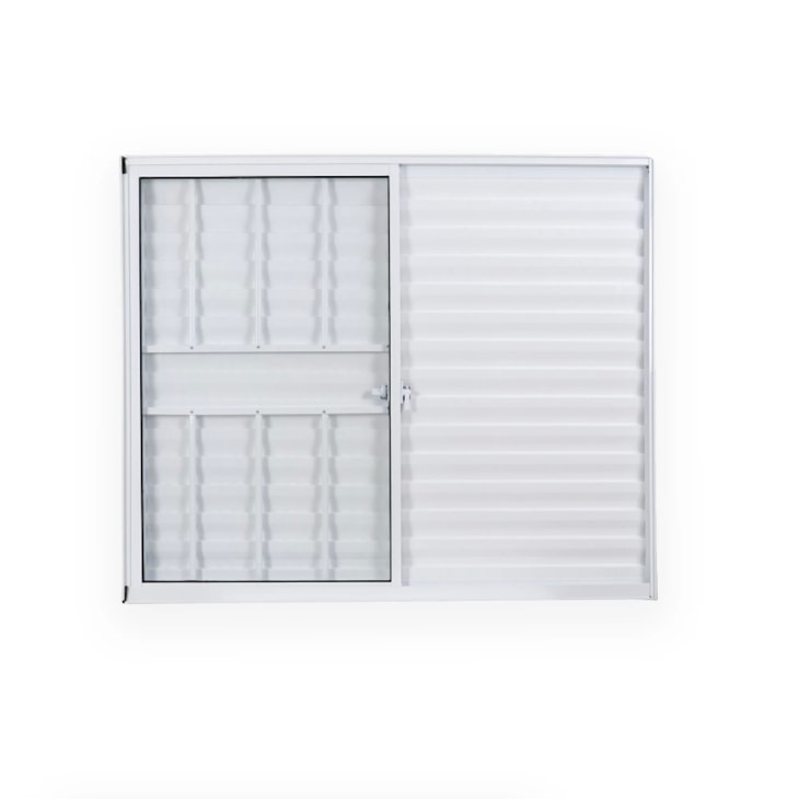 MGM SOFT PLUS VENEZIANA 3 FOLHAS VIDRO LISO ALUMINIO C/GRADE  BRANCO 100X100CM