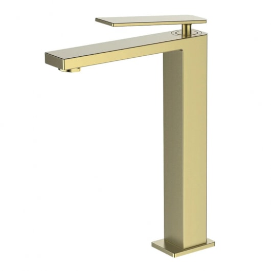 Misturador Bica Alta Plate Ouro Escovado Lexxa - Imagem principal - 6190a4a7-e063-4747-aea4-2e1c7146e0a9