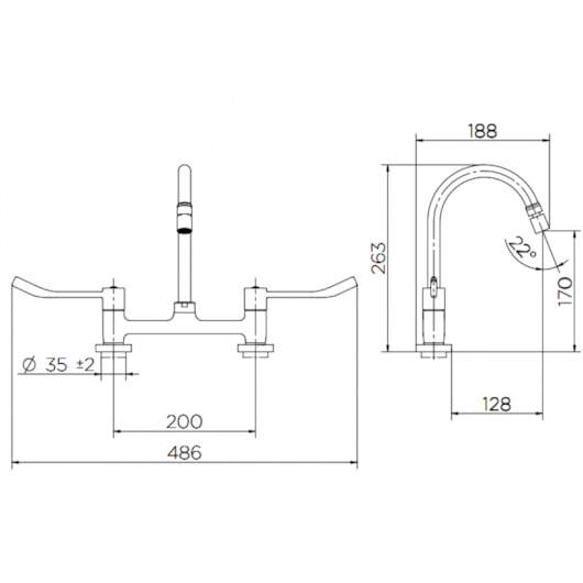 Misturador De Acessibilidade De Mesa Para Cozinha Com Alavanca Benefit Bica Móvel Cromada Docol - Imagem principal - 2112dddd-39e5-44e9-ac0d-dab3765b6248