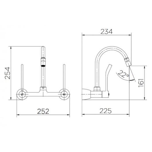 Misturador De Acessibilidade De Parede Para Cozinha Com Alavanca Benefit Bica Móvel Cromada Docol - Imagem principal - 51a79247-fdc4-45b5-9c04-73bb94b882e4