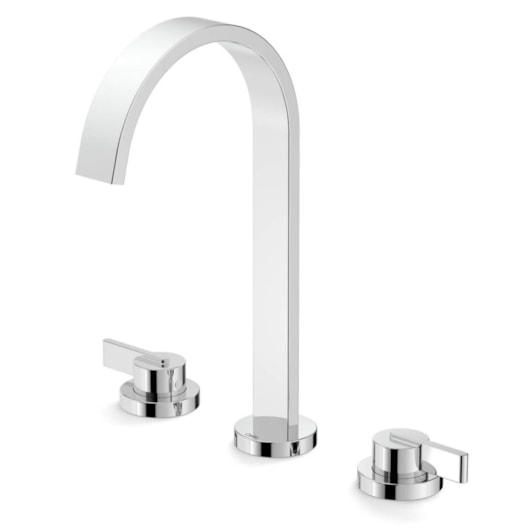 Misturador de Bica Alta Para Lavatorio de Mesa 3 Furos Com Valvula Simple Cromado - Imagem principal - 5b74ca92-70b4-42f0-aa08-ca7bff49b717