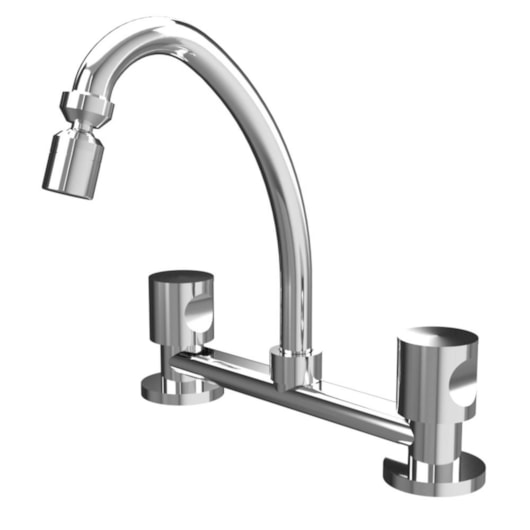 Misturador de Cozinha de Mesa Bica Móvel Fit Cromado Romar DN15 - Imagem principal - 4575cae7-7659-4821-815b-5049383e97f2