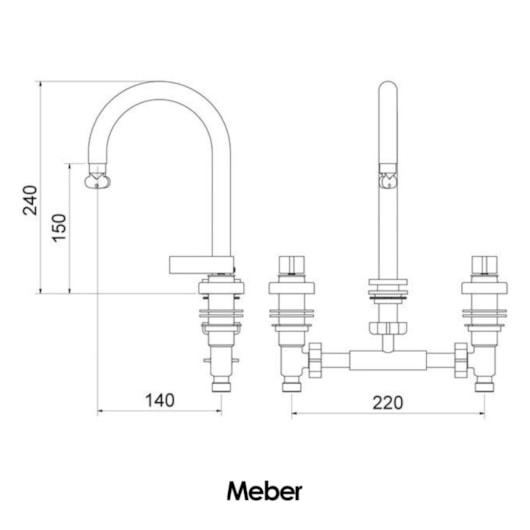 Misturador de Mesa 1880 Atria Preto Matte Meber - Imagem principal - bbd48b77-cb25-42e8-85ba-ad0ae73a5de1
