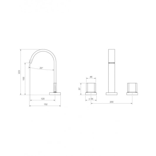 Misturador De Mesa Bica Alta Para Lavatório Polo Black Matte Deca - Imagem principal - d7310c1d-a73b-406c-b08f-234b8629ff22