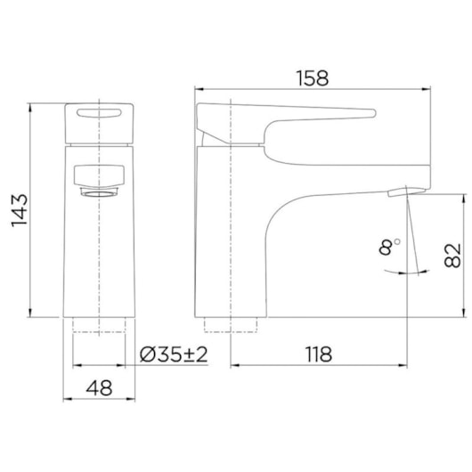 Misturador De Mesa Monocomando Para Lavatório Bica Baixa Lift Ônix Docol - Imagem principal - 518a6908-b63f-4ea0-bd8c-e0074b531a3a