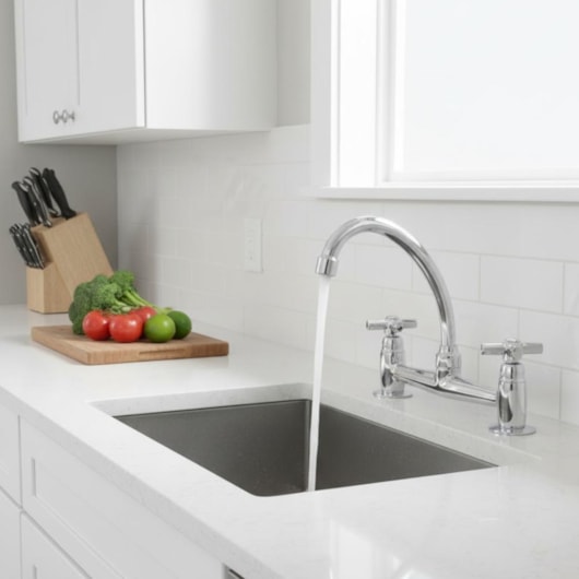 Misturador de Mesa p/Cozinha Bica Móvel Cromado Romar - Imagem principal - eabd6bf1-6b64-423a-a198-2e837f0692fb