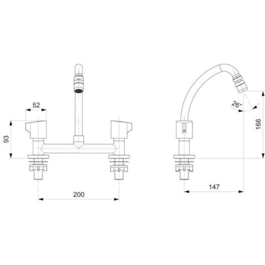 Misturador De Mesa Para Cozinha Bica Média Fit Cromado Celite - Imagem principal - 80de7dea-ccf4-4d08-9ad7-e26662d5d886