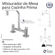 Misturador de Mesa Para Cozinha Bica Móvel 360° Arejador Articulável Prima 1256 C210 DN 15 1/2