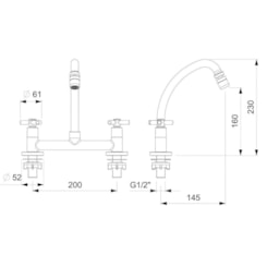 Misturador De Mesa Para Cozinha One Cromado Celite