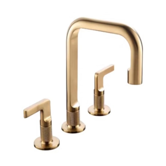 Misturador De Mesa Para Lavabo Duplo Comando Bica Alta Ouro Escovado Lexxa - Imagem principal - 48334478-302c-4b52-939c-31214df43e03
