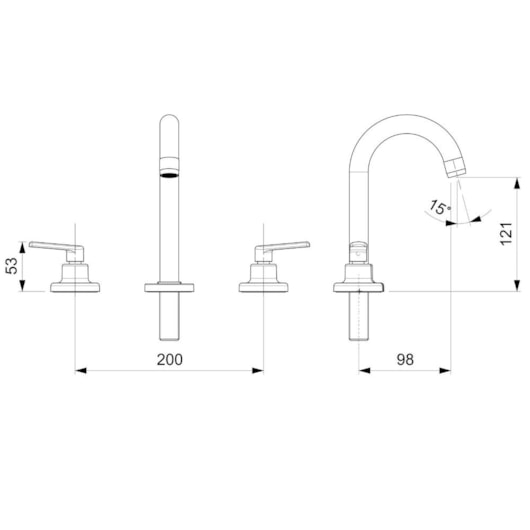 Misturador De Mesa Para Lavatório 3 Furos Bica Alta C/ Válvula Smart Cromado Celite - Imagem principal - 6846f68e-9205-47fd-835c-e57251ab8544