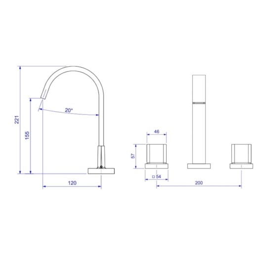 Misturador De Mesa Para Lavatório Polo Bica Alta Red Gold Deca - Imagem principal - b606f419-9589-4a52-a6db-8e4565ba0cde