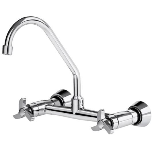 Misturador de Parede p/Cozinha Bica Móvel Wind Cromado DN15 DN20 Romar - Imagem principal - e80a2226-c11d-4e65-b1c1-b367628fd6d4