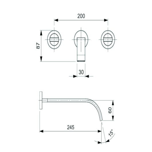 Misturador De Parede Para Lavatório C/ Válvula De Escoamento Flow Cromado Celite - Imagem principal - 6b8e36b4-e167-40ea-8953-8c2912ee589f