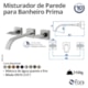 Misturador De Parede Para Lavatório Prima 210 Preto Fosco Fani - e3850874-028d-4d62-b7cb-7ae669e12b9d
