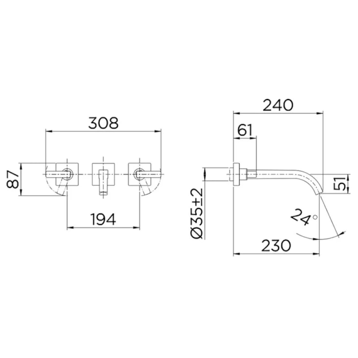 Misturador De Parede Para Lavatório Stillo Níquel Escovado Docol