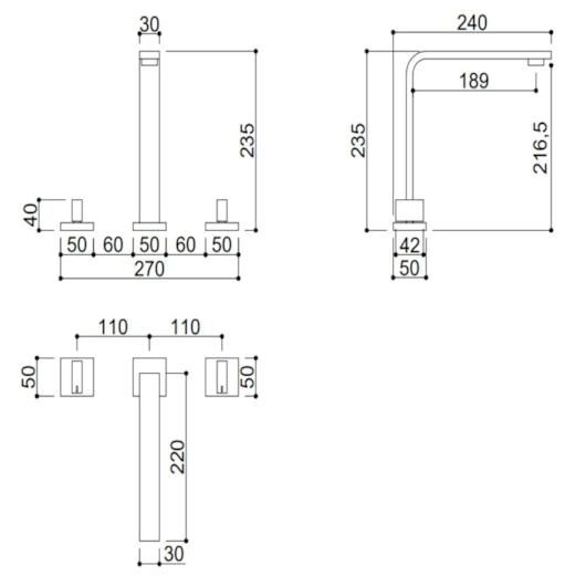 Misturador Duplo Comando Para Lavatório De Mesa Rb2046 Dourado Rubinettos - Imagem principal - a6a0f962-b2f2-4d22-aa44-809cff505f5a