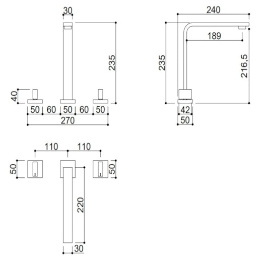 Misturador Duplo Comando Para Lavatório De Mesa Rb2052 Cromado Rubinettos - Imagem principal - a6f72dc1-e8ea-4810-8569-c78f09bea362