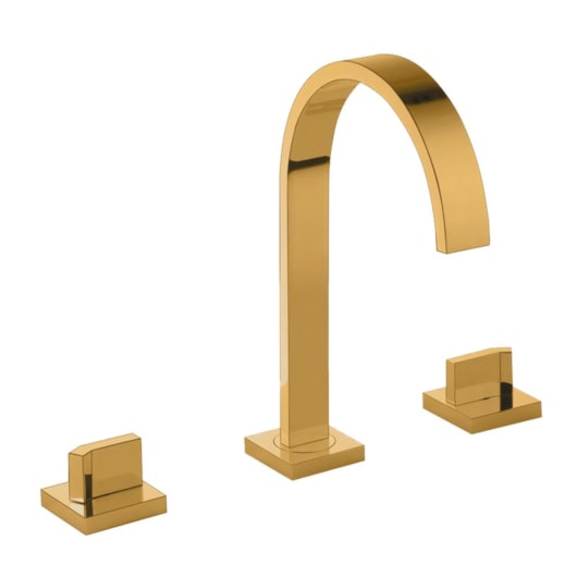 Misturador Duplo Comando Para Lavatório Kr484 Gold Matte Kromma - Imagem principal - 61aa39f2-5b43-49d3-8fb4-bf470bb107f2
