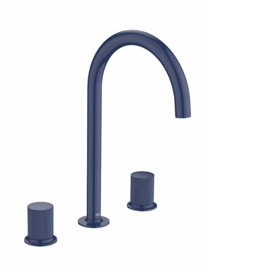 Misturador Lavatório Mesa 3 Furos Stripes Nu Cobalt Blue Roca - Imagem principal - 0bd3d46a-189d-4237-beb5-a686ae3625ea