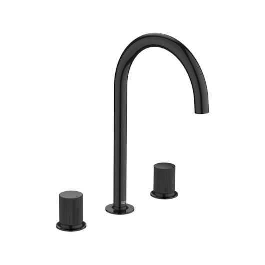 Misturador Lavatório Mesa 3 Furos Stripes Nu Titanuim Black Roca - Imagem principal - c454bac3-2a05-4769-b2ae-541cec589c84