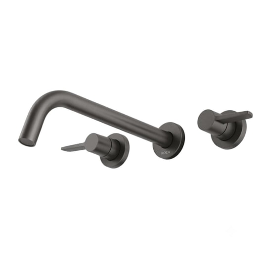 Misturador Lavatório Parede Embutir Com Válvula Logic Grafite Matte Roca - Imagem principal - 701dfd95-b31f-4658-94f9-daaa9bf357a5