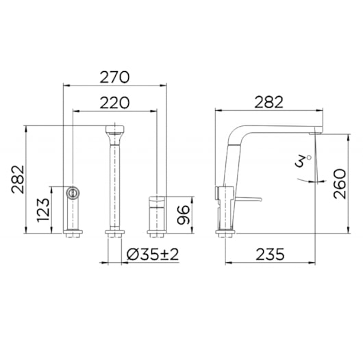 Misturador Moncomando Para Cozinha De Mesa Bistrô Com Ducha Níquel Escovado Docol - Imagem principal - 77544b87-9edf-493c-b704-da6dde251b51